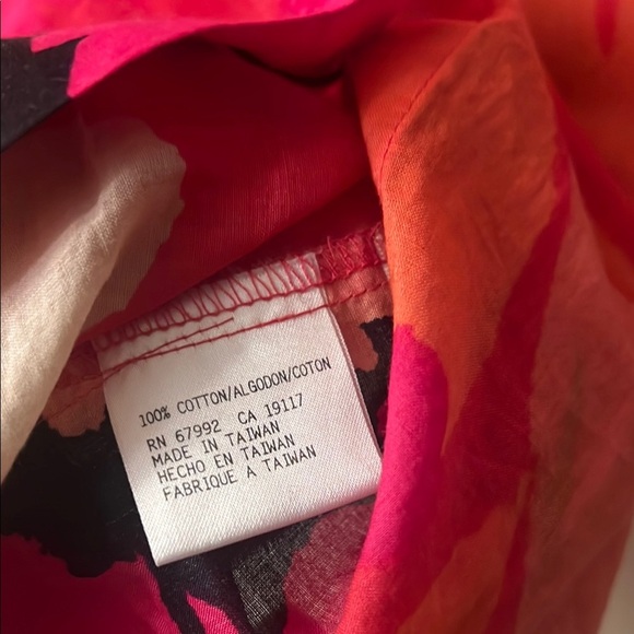 Sigrid Olsen Pink and Orange Long Sleeve Blouse - Picture 10 of 10